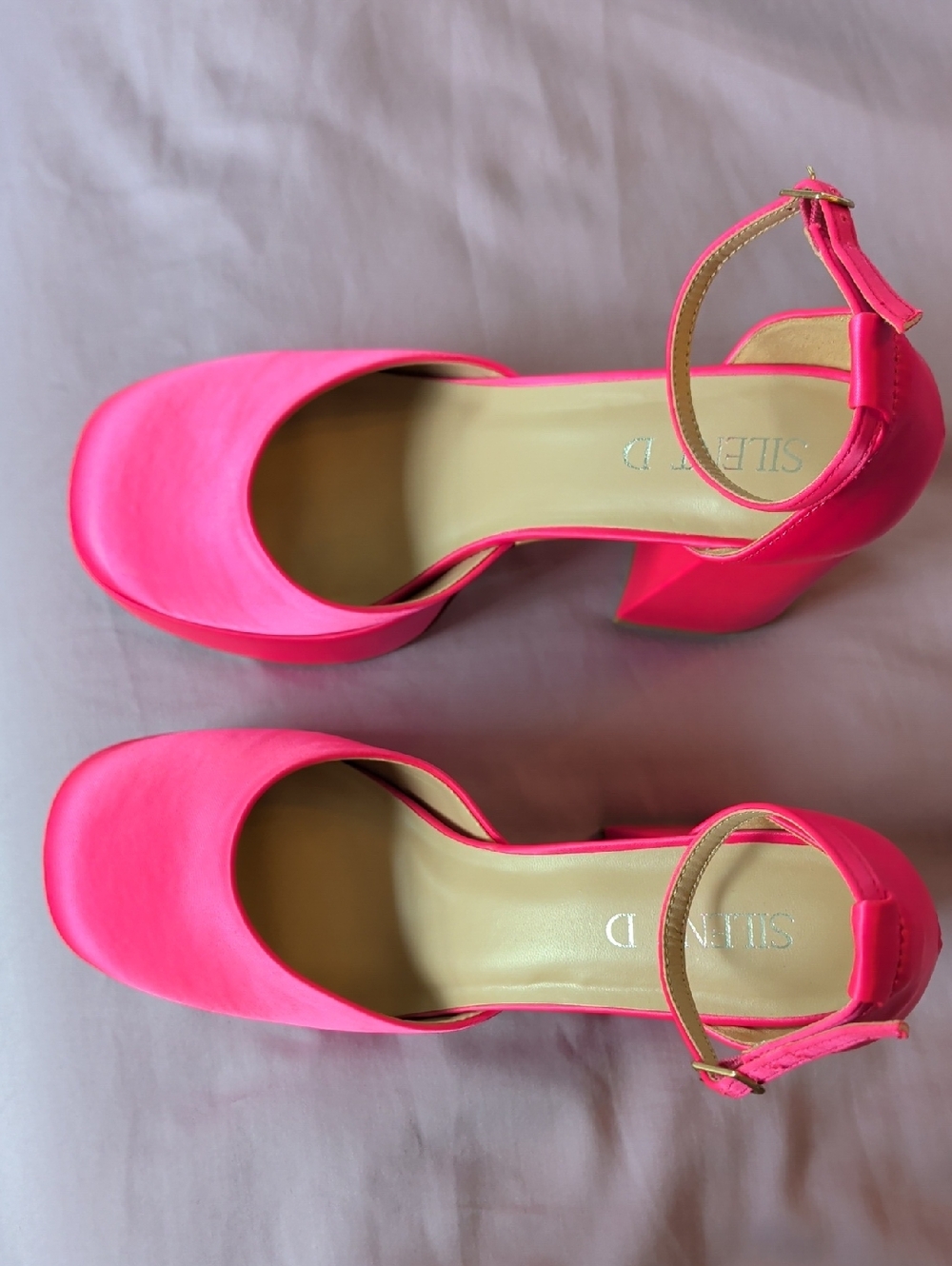 Silent D - Electric Pink Platform Ankle Strap Mary Jane Heels - 40 - Picture 5 of 5